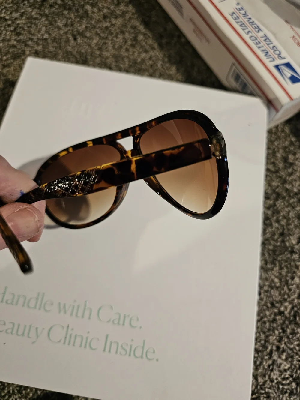 Men's Tortoiseshell Aviator Sunglasses - Brown Lenses
